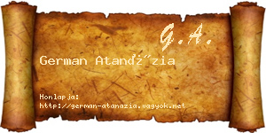 German Atanázia névjegykártya