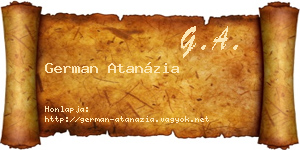 German Atanázia névjegykártya