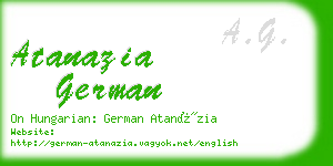 atanazia german business card